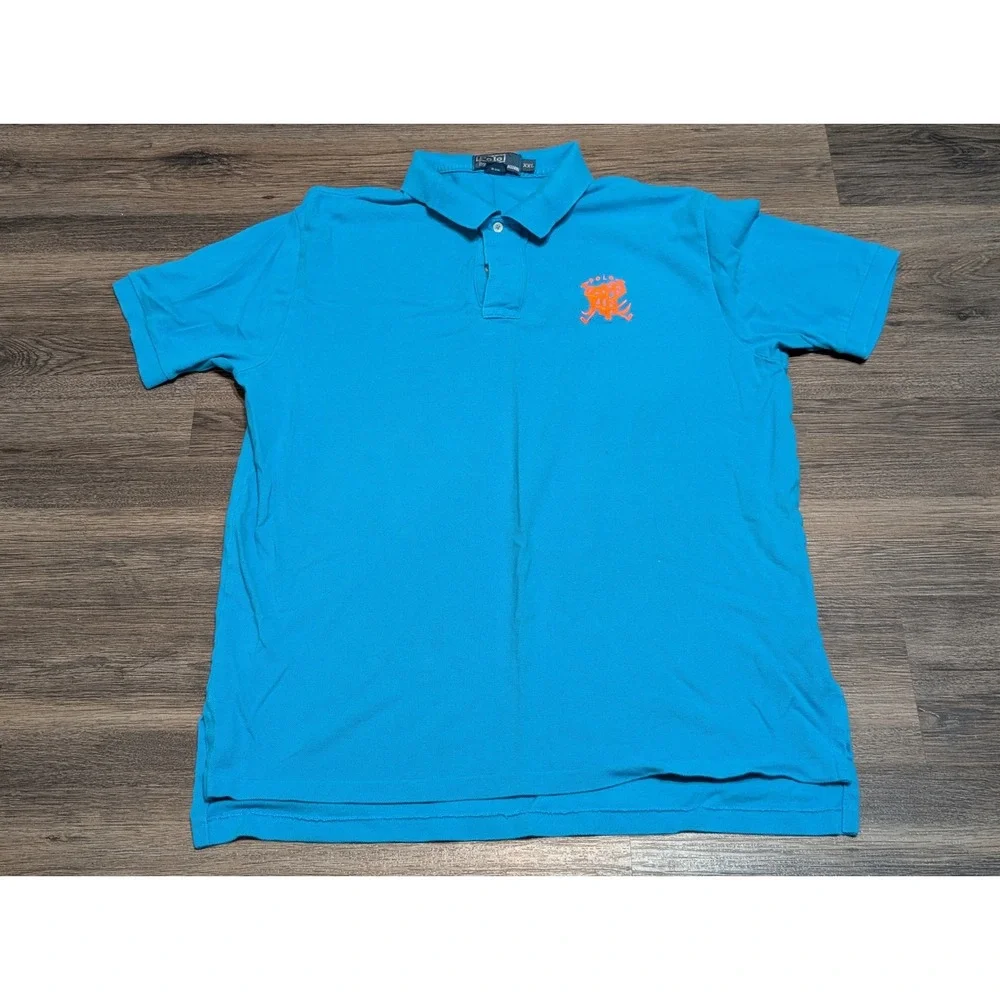 Polo Ralph‎ Lauren Men's XXL Blue Short Sleeve Polo Shirt Cross Mallets Logo